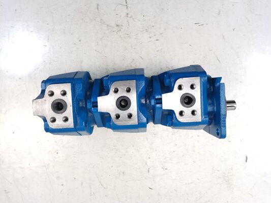 Για Rexroth υδραυλική γραναζωτή αντλία GXPO-AOD10WRTB-10WRTB10AB6R με υψηλή ροή ρυθμού γραναζωτή αντλία λαδιού από χυτοσίδηρο 3 σταδίων για βαρύ εξοπλισμό κατασκευών
