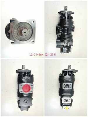 Αντλία γραναζιών υδραυλική Kawasaki L3-71+56+(2)22 Υδραυλικά εξαρτήματα Μαντεμένια κράμα αλουμινίου Αντλία γραναζιών λαδιού για μηχανήματα φορτωτών τροχών πιστοποιημένη κατά ISO9001
