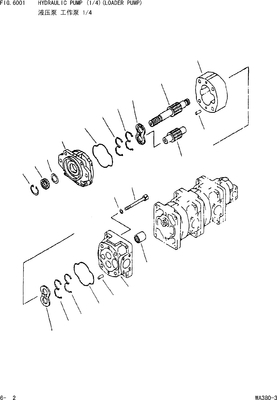 705-55-34190 φορτωτές WA380 SAL80+36+50+22 ροδών αντλιών εργαλείων της KOMATSU